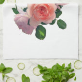 Waterverf Roze Rood Rozen Moderne Bloemen Sjabloon Theedoek (Gevouwen)