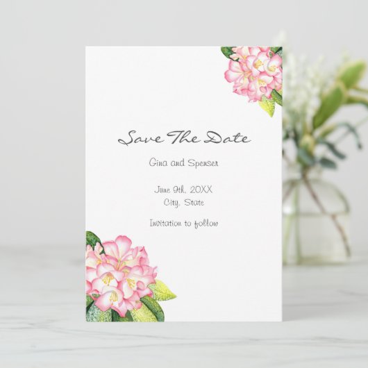 waterverf "Roze roodbruin" Save The Date (Staand voorkant)