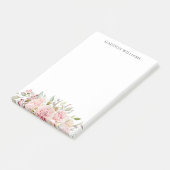 Waterverf Roze Roos Bloem Monogram Post-it® Notes (Schuin)