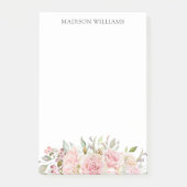 Waterverf Roze Roos Bloem Monogram Post-it® Notes (Voorkant)