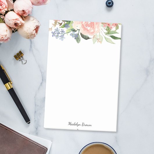 Waterverf Roze Rose Spring Floral Post-it® Notes