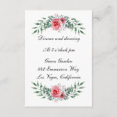 Waterverf Roze Roze Greenery Foliage Recept Informatiekaartje (Voorkant)