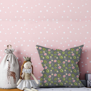 Waterverf roze roze grijs patroon kussen