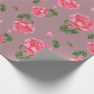 Waterverf roze roze illustratie cadeaupapier