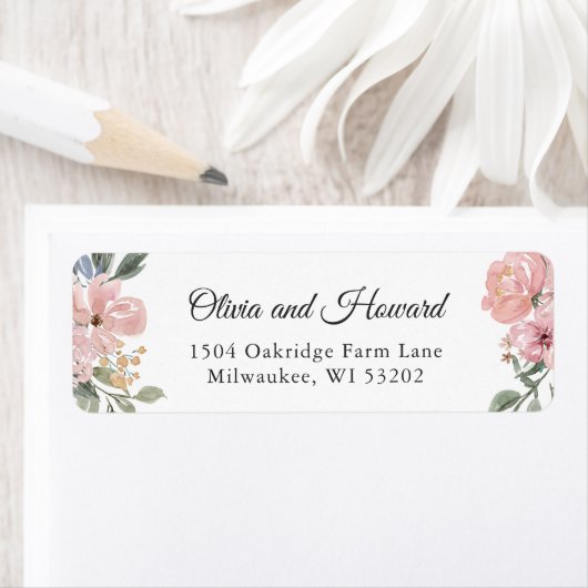 Waterverf roze roze roestvrij etiket (Insitu)