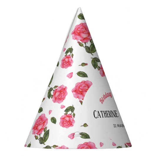 Waterverf Roze Roze Roze Shabby Chic Design Feesthoedjes (Links)