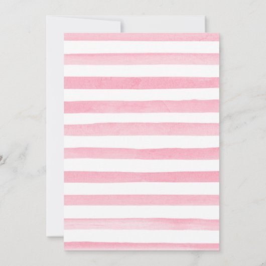 Waterverf Roze Rozen Bloemen Baby shower Kaart (Achterkant)