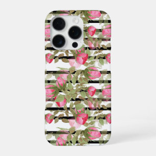 Waterverf roze rozen bloemen bloem romantisch prin iPhone 16 pro hoesje