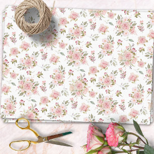 Waterverf Roze Rozen Bloemen Bloemmotief Tissuepapier