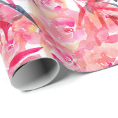 Waterverf Roze rozen Cadeaupapier (Rol Hoek)