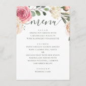 Waterverf roze rozen. Elegant floral bruiloft Menu (Voorkant)