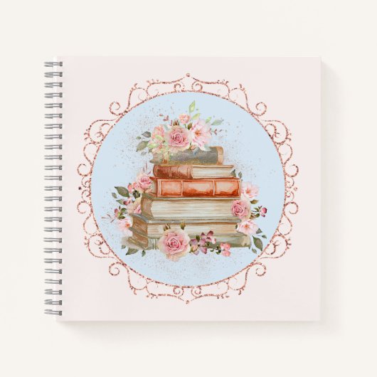 Waterverf Roze Rozen en Boeken Bloemen (Voorkant)