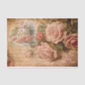  Waterverf roze rozen ontkoppeling Tissuepapier (Voorkant)