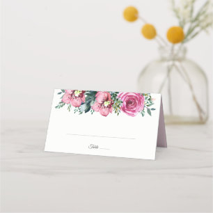 Waterverf roze rozen orchideeën bloemenbruiloft