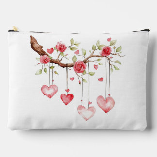 Waterverf Roze Rozen Tak Met Hangende Harten Etui