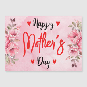 Waterverf Roze Rozenbloem Moederdag Kaart
