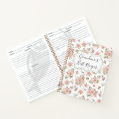 Waterverf Roze Rozenbloemen Bloemen Bloemen Grootm Notitieboek (Binnen)