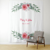 Waterverf roze rozenbruin olievlek wandkleed (In situ)