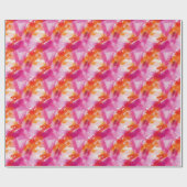 Waterverf Roze Sinaasappel Abstract Cadeaupapier (Vlak)