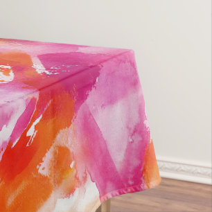 Waterverf Roze Sinaasappel Abstract Tafelkleed