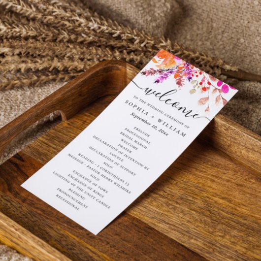 Waterverf roze sinaasappel herfst bloemenschrift b programma