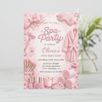 Waterverf Roze Spa Verwenningsfeest Verjaardag Kaart