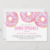 Waterverf Roze Sprinkle Donuts Baby Sprinkle Kaart (Voorkant)