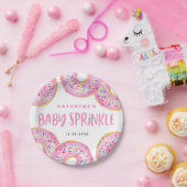 Waterverf Roze Sprinkle Donuts Baby Sprinkle Papieren Bordje (Feest)