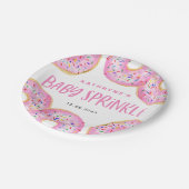 Waterverf Roze Sprinkle Donuts Baby Sprinkle Papieren Bordje (Gekanteld)