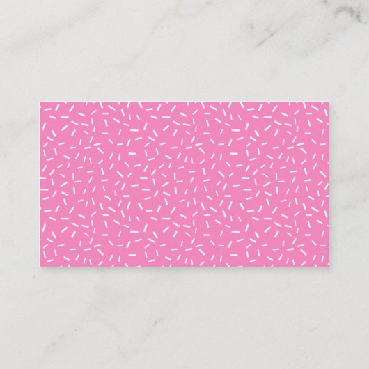 Waterverf Roze Sprinkle Donuts Luier Raffle Spel Informatiekaartje (Achterkant)