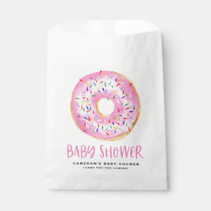 Waterverf Roze Sprinkle Geglazuurd Donut Baby show Bedankzakje