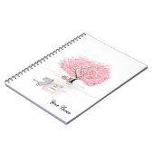 Waterverf Roze Stomme Muis Naam Notitieboek (Linkerzijde)