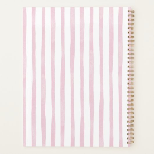 Waterverf Roze Strepen Moderne Planner (Achterkant)