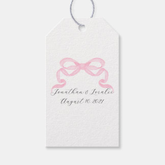 Waterverf Roze Strik Custom bruiloft Cadeaulabel