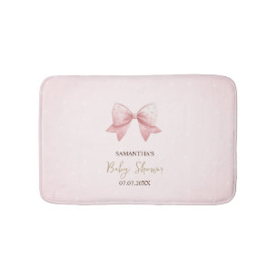 Waterverf Roze Strik Stippen Baby Shower Badmat