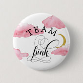 Waterverf Roze Team Roze Button (Voorkant)