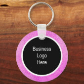 Waterverf Roze Thin White Stroke Business Logo Sleutelhanger (Voorkant)