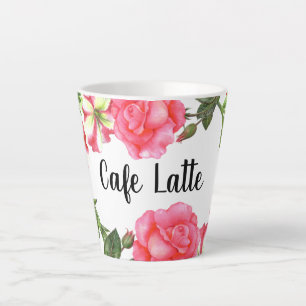Waterverf Roze tuinbouwers, groot ontwerp Latte Mok