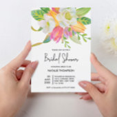 Waterverf Roze Tulp Bridal Shower Invitation Kaart