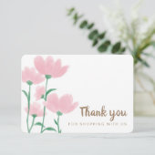 Waterverf Roze ventilator Hartelijk dank Bedankkaart (Staand voorkant)