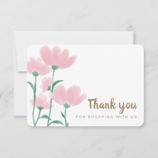 Waterverf Roze ventilator Hartelijk dank Bedankkaart (Voorkant)