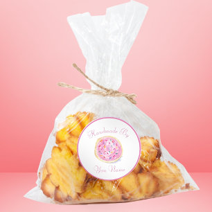 Waterverf roze voorgevormde suikerkoekjesuitwissel ronde sticker