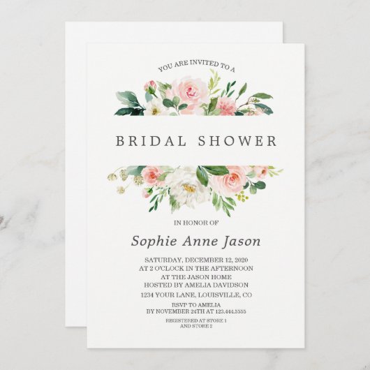 Waterverf Roze Vrijgezellenfeest Lijst Kaart (Voorkant / Achterkant)