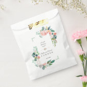 Waterverf Roze Witte Bloemen Groene Frame Trouwen Bedankzakje (Gezegeld)