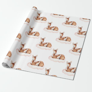 Waterverf Roze wolk Cadeaupapier