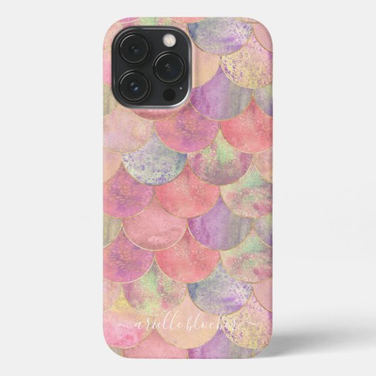Waterverf Roze zeemeermin Schalen iPhone Case iPhone Hoesje (Achterkant)