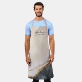 Waterverf roze zwarte goudmarmer schort (Gedragen)