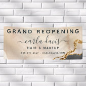 Waterverf Roze zwarte goudzout Heropening Spandoek