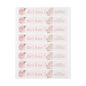 Waterverf Rozen Aankondiging van roze geboorte (Vel)