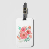 Waterverf, rozen. bagagelabel (Voorkant (verticaal))